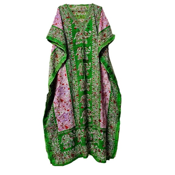 Pack of 2 Long-Kaftan-dress-Hippy-Boho-Maxi-One-Size-Women-india--Tunic-Dress-Night-Gown