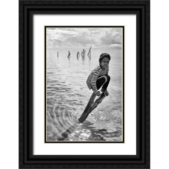 Long, Kieron 17x24 Black Ornate Wood Framed with Double Matting Museum Art Print Titled - Sitting Pretty