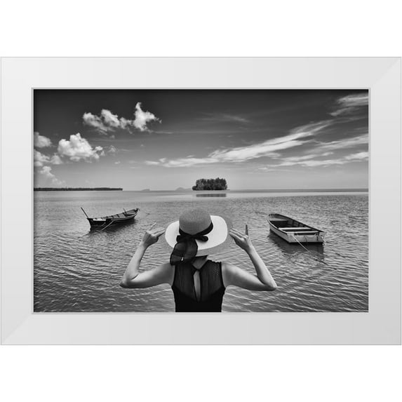 Long, Kieron 24x17 White Modern Wood Framed Museum Art Print Titled - Sea and Sky