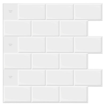 Long King Tile 12"x12" Peel and Stick Backsplash Tile Removable Subway Self-Adhesive Kitchen Backsplash Thicker Design(10-Pack)