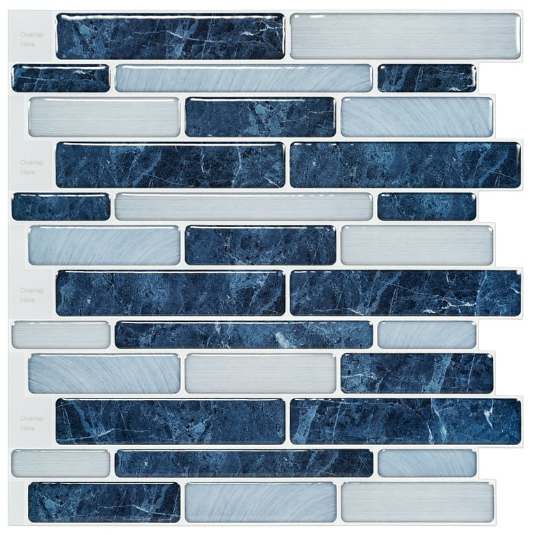 Art3d Peel and Stick Backsplash Tiles for Kitchen in Grey Marble 12 in. x  12in. (10-Pack) 