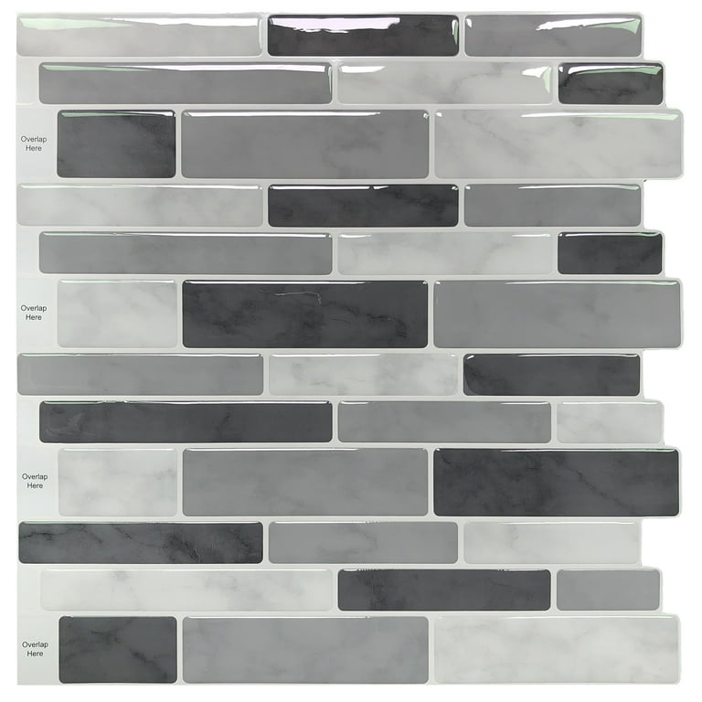 LongKing Gray Marble 12 in. x 12 in. Peel and Stick Wall Tile Backsplash (10-Pack) LongKing Gray Marble 12 in. x 12 in. Peel and Stick Wall Tile Backsplash (10-Pack)