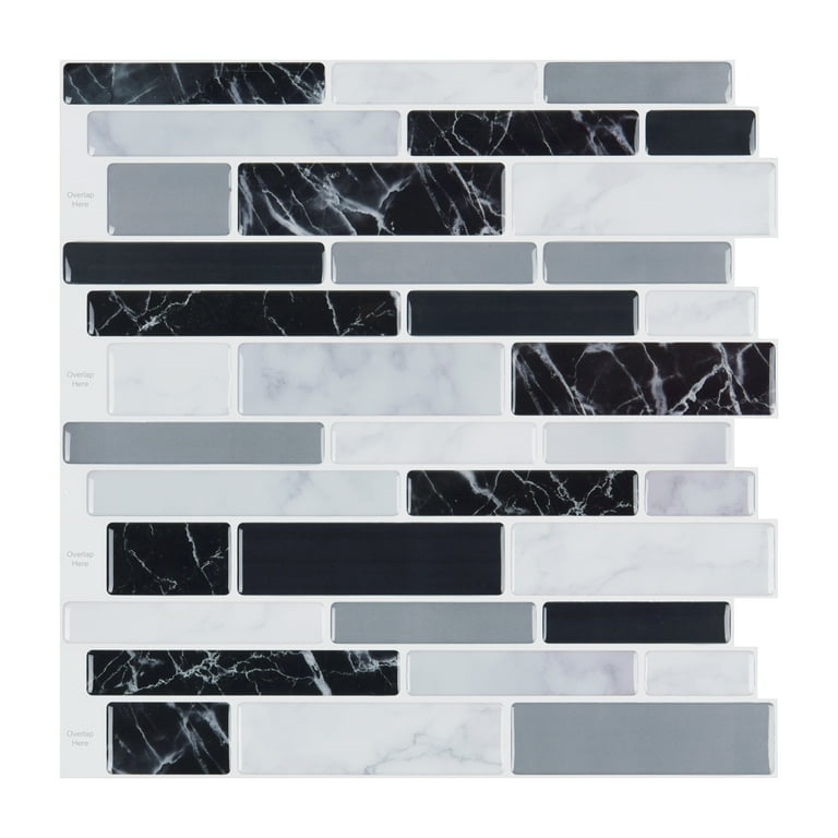 LongKing Gray Mix 12 in. x 12 in. Peel and Stick Wall Tile Backsplash (10-Pack) LongKing Gray Mix 12 in. x 12 in. Peel and Stick Wall Tile Backsplash (10-Pack)