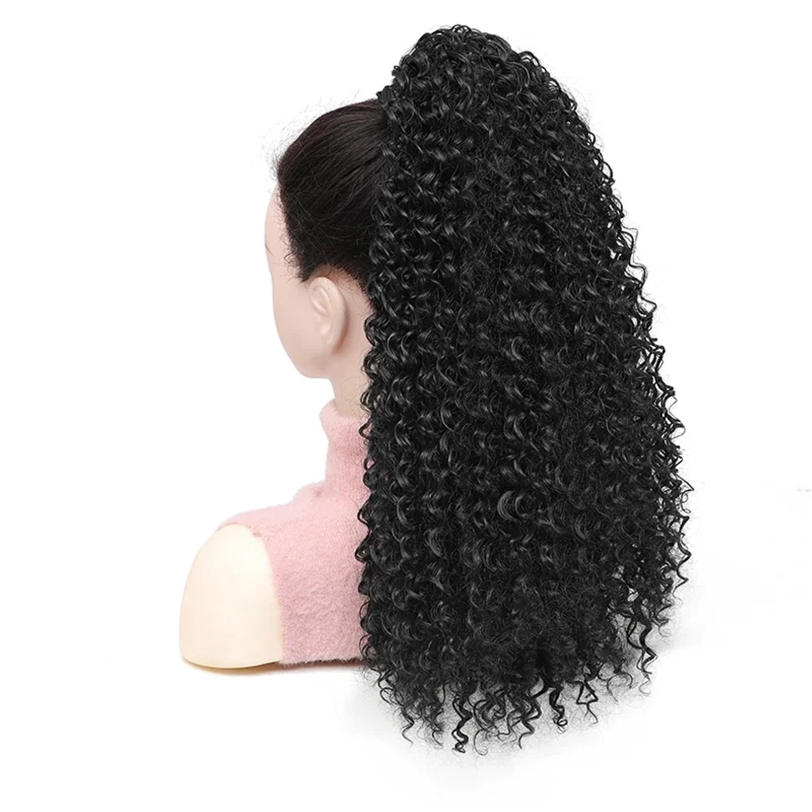 Long Kinky Curly Drawstring Ponytail Extension for Women Afro Puff Curly Pony Tail Hair