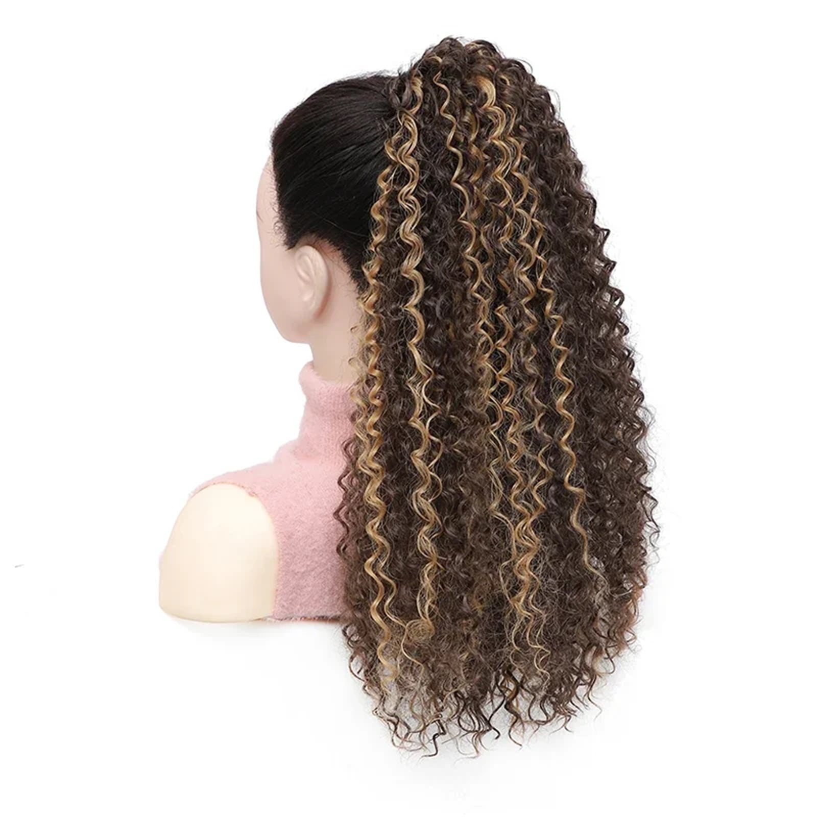 Long Kinky Curly Drawstring Ponytail Extension for Women Afro Puff Curly Pony Tail Hair