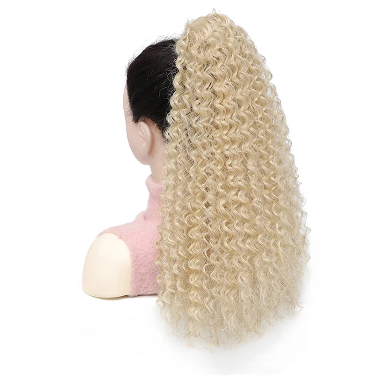 Long Kinky Curly Drawstring Ponytail Extension for Women Afro Puff Curly Pony Tail Hair
