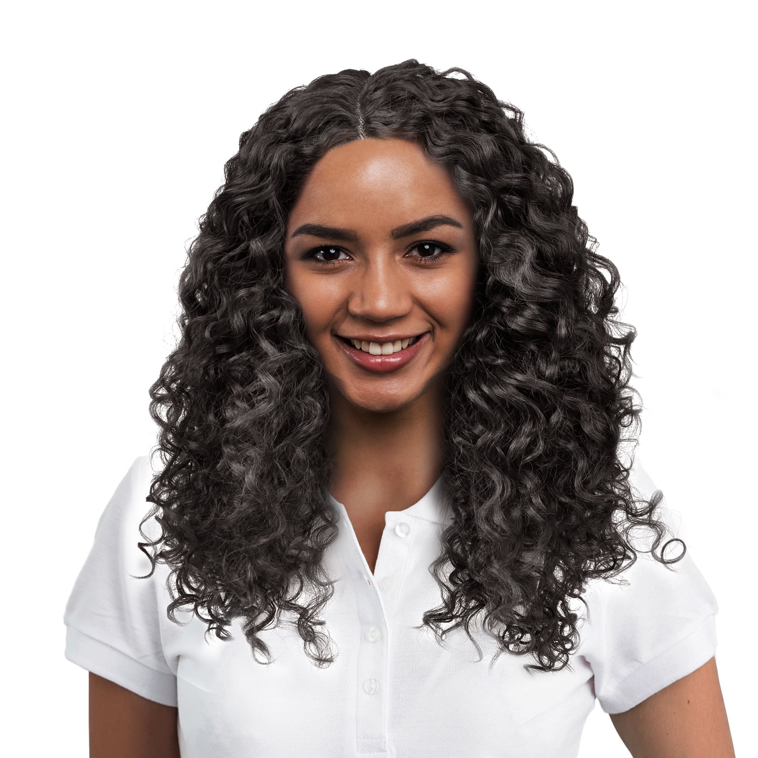 Long Kinky Curly Wig Lace Front,Synthetic Fiber Deep Wave Afro Hair Replacement Wig 19 Inch