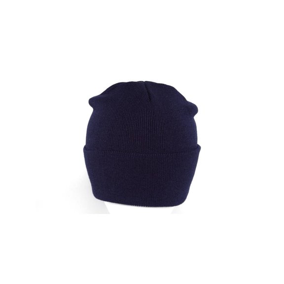 Long Knit Beanie Ski Cap Hat in Navy Blue