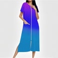 thumbnail image 1 of Long Knit Zip-Front Robe for Women with Pockets, Soft Full-Length Housecoat for Lounging and Sleepwear, 1 of 7