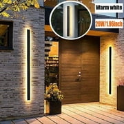 LITOM Outdoor Waterproof Strip Wall Light, Long Strip Wall Lights Sconce Exterior Modern Waterproof Outdoor Indoor LED Lamp, Black Shell