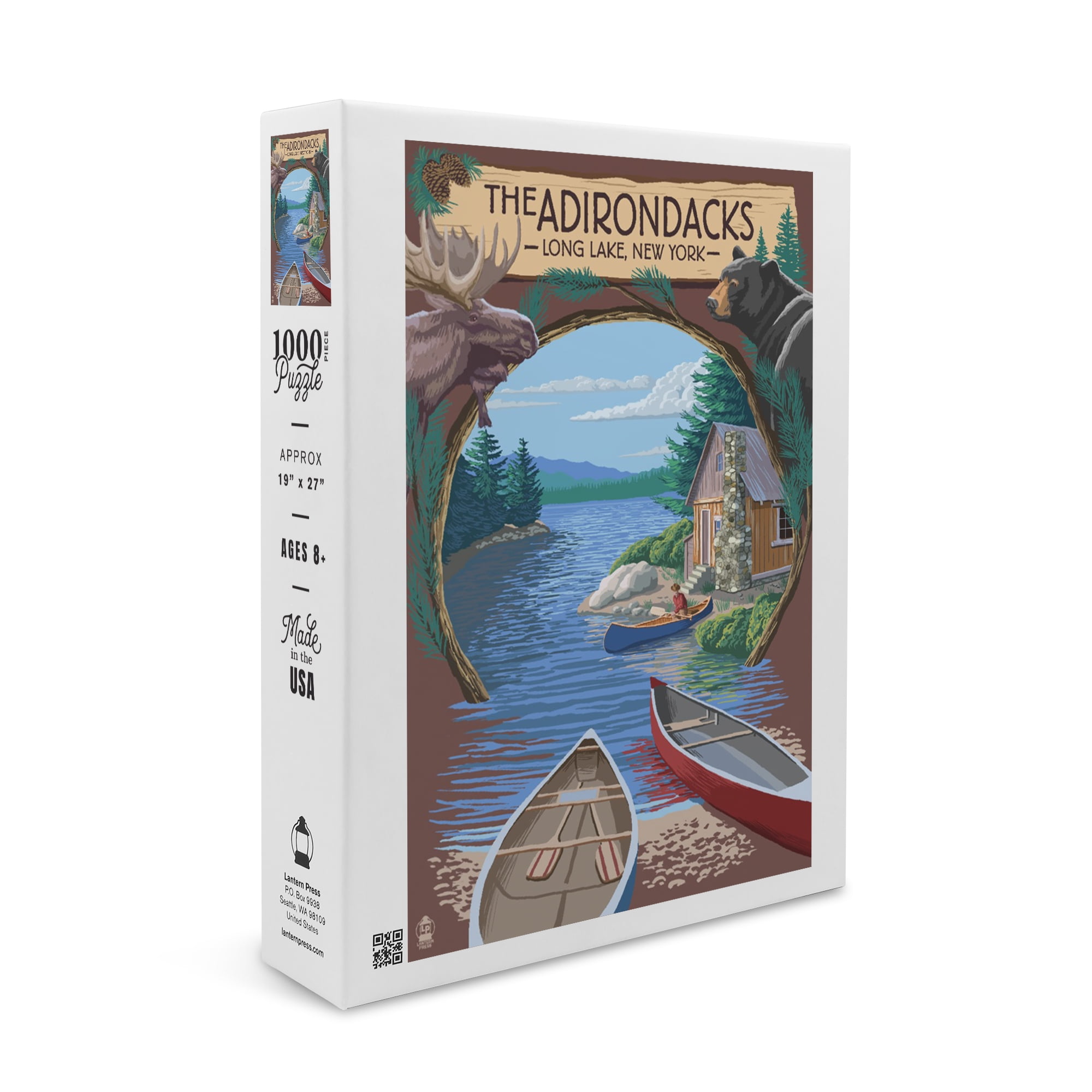 Long Lake, New York, The Adirondacks, Canoe Scene (1000 Piece Puzzle