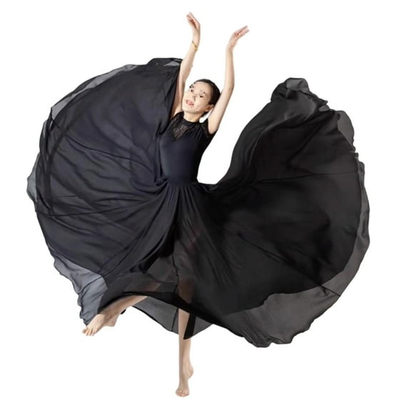 Long Large Circle Dance Skirt For Women Wide Flare Ballet Modern Dance Skirt