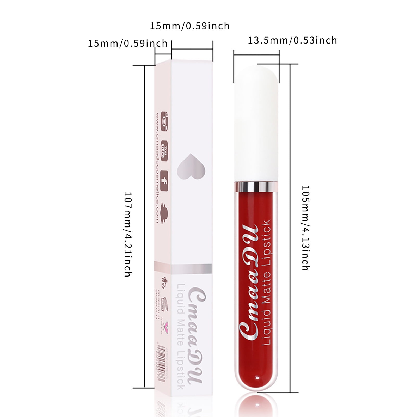 Long Lastin g Lipstick, 2.5Ml 18Color Matte Non Stick Lip Gloss Waterproof and Lon gLastin g
