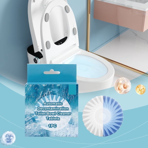 Long-Lasting Automatic Release Toilet Cleaning Block, Natural Lemon Extract Deodorizing Freshness Tank Freshener Tablets, 3-Month Use, 1pc