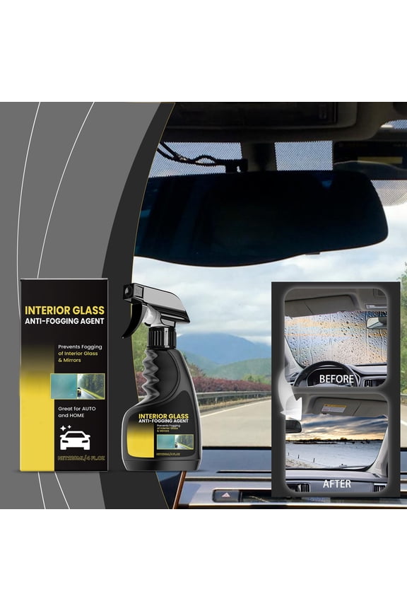 Long-Lasting Car Windshield Anti-Fog Spray – Advanced Glass Coating Prevents Fog Buildup on Front Window, Clear Visibility in Rain or Winter, Easy One-Step Application