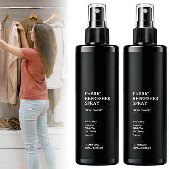 Long-Lasting Fabric Refresher and Room Spray, Fabric Air Freshener Spray, For Clothes, Curtains, Rugs, Bedding (2PCS-100ML)