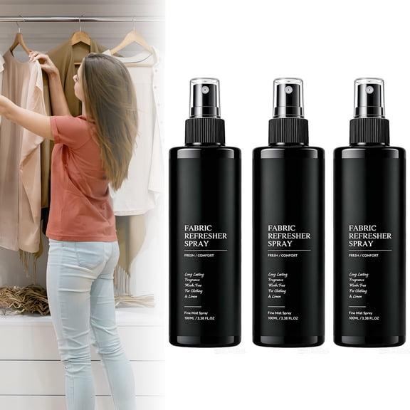 Long-Lasting Fabric Refresher and Room Spray, Fabric Air Freshener Spray, For Clothes, Curtains, Rugs, Bedding (3PCS-100ML)