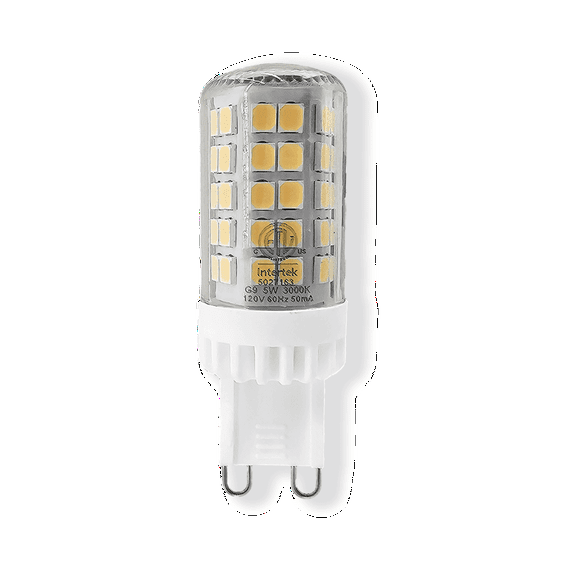 Long Lasting G9 base LED Light Bulb, 600 lumens, 5W, 3000K, Warm White