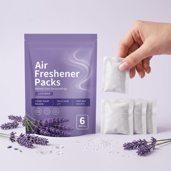 Long-Lasting Gentle Lavender Scented Sachets, 6 Pack Breathable Cotton Blend, Odor Control For Drawer Closet Shoe Gym Bag Luggage And Travel, Multicolor
