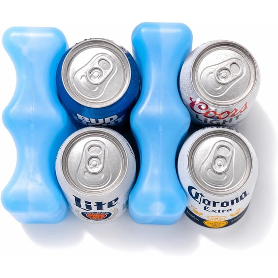 Long Lasting Ice Pack - Great for Breastmilk Bottles Storage and Can Coolers | 4-Can (2 Pack)