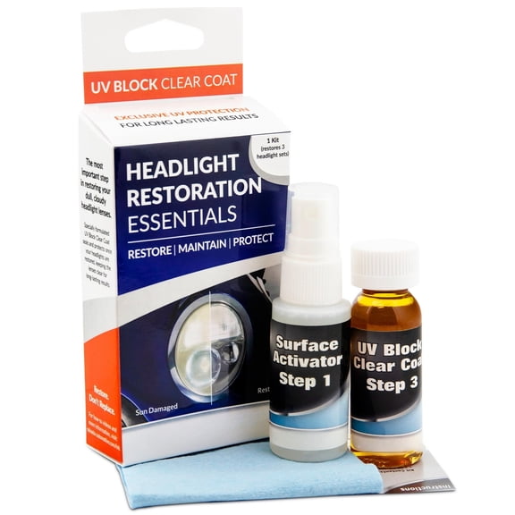 Long-Lasting No-Tool Headlight Restoration Kit with UV Protective Coating