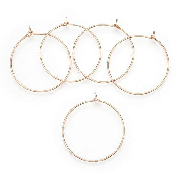 Long-Lasting Plated Brass Hoop Earrings Findings Real Platinum Plated Nickel Free Ring Light Gold 21 Gauge 31x0.7mm