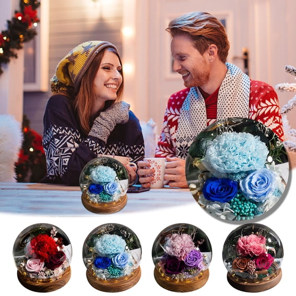 Long-Lasting Real Flowers, Unique Floral Gift for You to Send Love for All Occasions,Preserved Flowers in Glass Dome, Gifts for Women, Mom Wife Real Eternal Rose for Anniversary