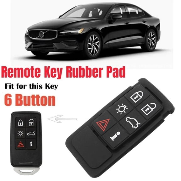 Long Lasting Rubber Remote Car Key Fob Case Pad For Volvo Xc60 Xc70 V70 S60 S80 6 Buttons Guaranteed Durability Fangkenuo