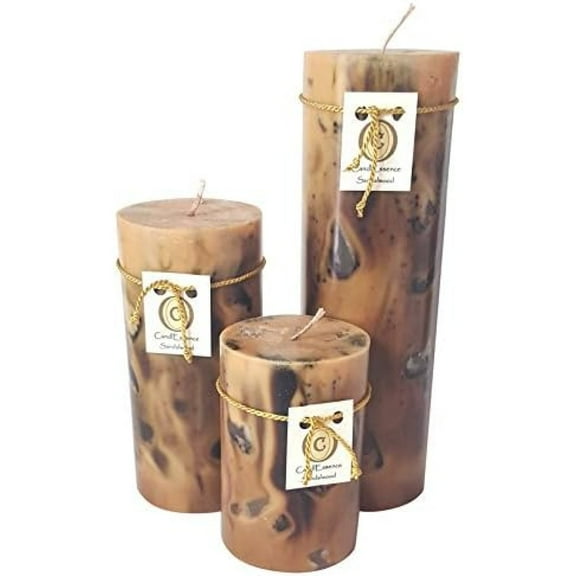 Long Lasting Sandalwood Candles - Handmade (Set of 3)