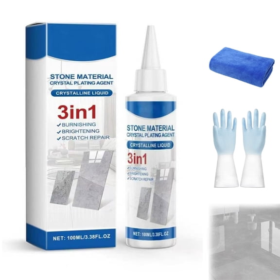 Long-Lasting Shine & Protection Tiles Cleaner, 3 in 1 Stone Material Crystal Plating Agent, Ceramic Tile Stone Cleaner and Polish, Protective Coating for Ceramic Bathroom Kitchen Tiles (1PC)