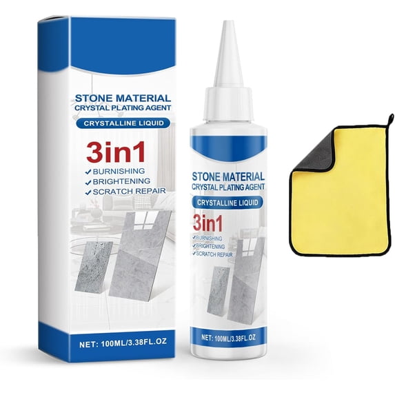 Long-Lasting Shine & Protection Tiles Cleaner - 3in1 Stone Material Crystal Plating Agent, Tile Cleaner and Polish for Bathroom, Kitchen, and Ceramic (1Pcs)