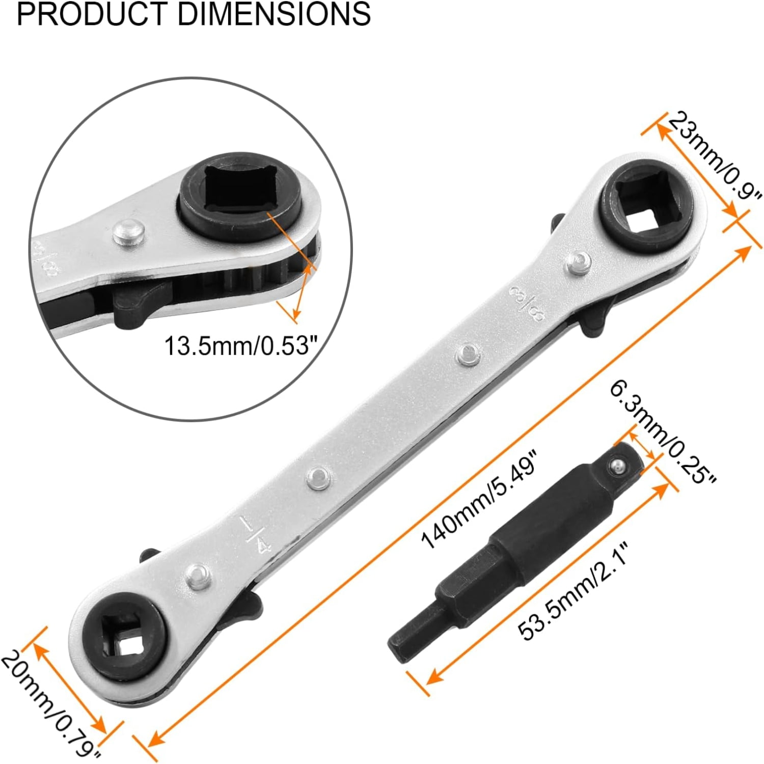LongLasting and Versatile 4In1 HVAC Service Wrench with Solid Carbon