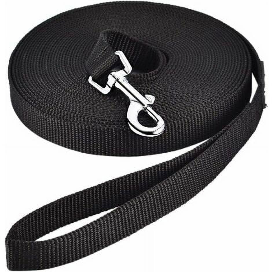 Long Leash Dog Training Leash 3m Length, Black Long Nylon Strap Hands Free for Dogs Cats Pet Walking Jogging