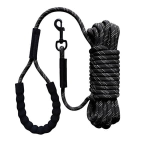 Long Leash for Dog Training Reflective Nylon Rope Lead, Check Cord for Dogs Walking, Camping black 6feet