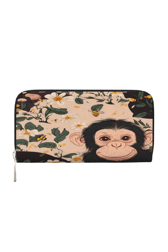 Long Leather Clutch With A Zippered Pocket For Easy Access And Multiple Card Slotsperfect For Daily Commutes Or Travel Little Orangutan