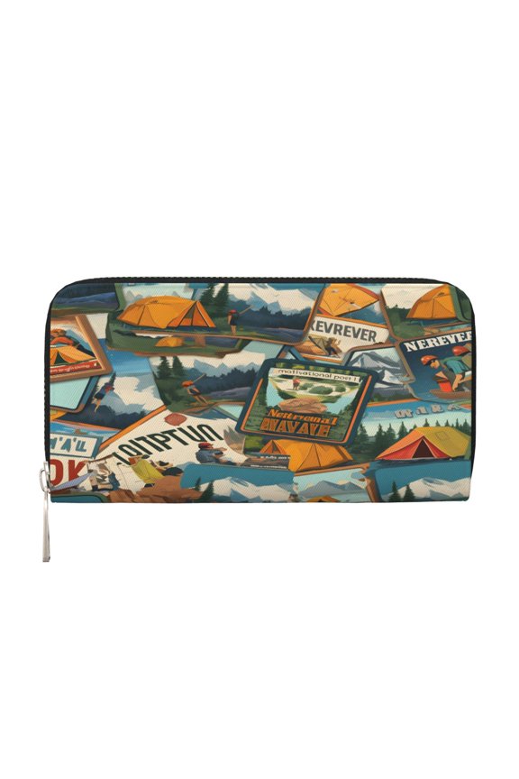 Long Leather Clutch With A Zippered Pocket For Easy Access And Multiple Card Slotsperfect For Daily Commutes Or Travel Nature Park Camping
