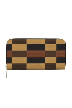 Long Leather Clutch With A Zippered Pocket For Easy Access And Multiple Card Slotsperfect For Daily Commutes Or Travel Plaid Fall Camo Brown_4