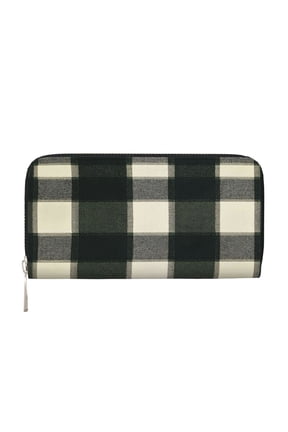 Long Leather Clutch With A Zippered Pocket For Easy Access And Multiple Card Slotsperfect For Daily Commutes Or Travel Springgreen Buffalo Plaid Check Tartan Scotland_99154_1