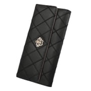 Long Leather Wallet for Women, EEEkit Trifold Purse, Ladies Credit Card Holder, Large Capacity Travel Snap Clutch