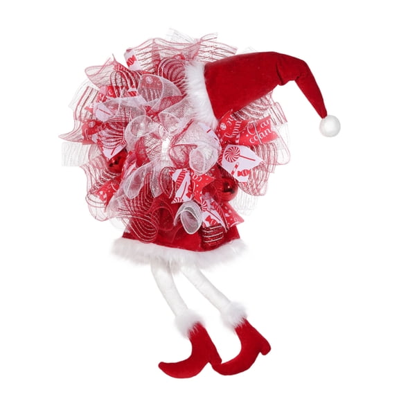Long Leg Elf Christmas Wreath Ornament Hanging Decoration For Tree And Home Festive Holiday Decor 27.6 Inch