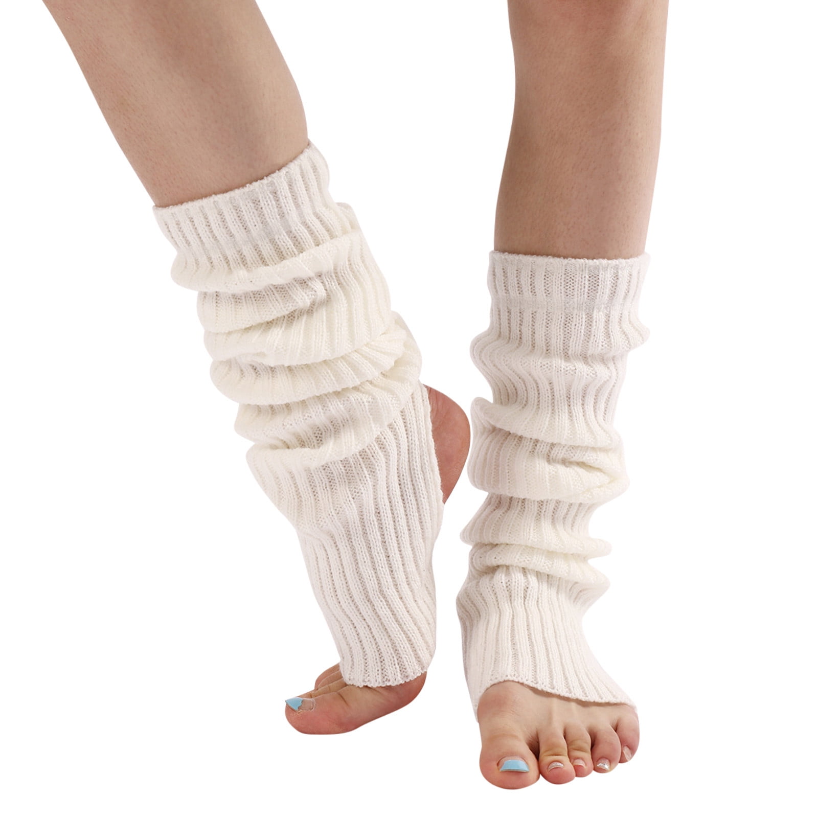 Long Leg Warmer Womens Men 80s Party Ribbed Knit Dance Sports Leg