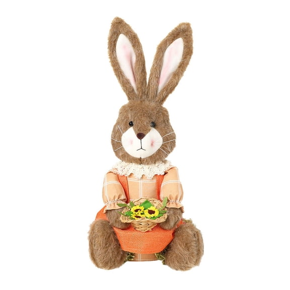 Long-Legged Easter Bunny Plush Statue - Adorable Tall Rabbit Figurine for Spring Home Decor, Holiday Gift Idea, Shelf Display & Festive Celebration Accent