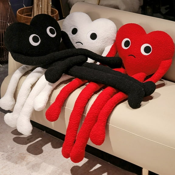Long Legs Love Heart Shape Pillow Cute Stuffed Heart Pillow Soft Plush Toys Valentine's Day Gift
