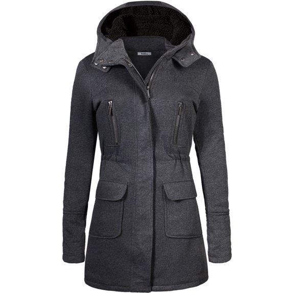 Long Length Hooded Military Inspired Coat