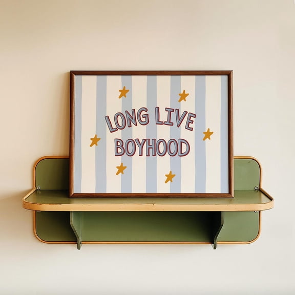 Long Live Boyhood Boys Blue Striped Youth Poster Unframed Paper Print