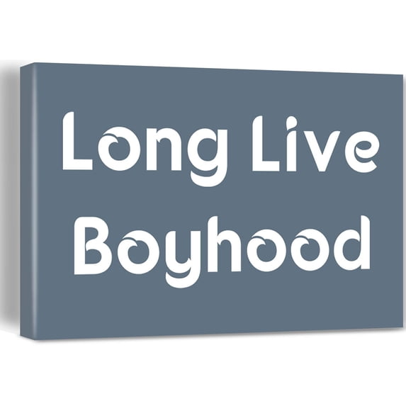 Long Live Boyhood Toddler Boy Play Room Decor for Kids Wall Art Print Canvas Painting Home Boys Girls Bedroom Baby Nursery Gifts Framed 12 * 18 inch