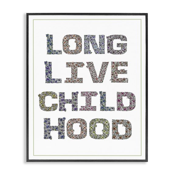 Stupell Industries Long Live Childhood Florals Black Framed Giclee Art, design by Jennifer Stith, 30 x 24