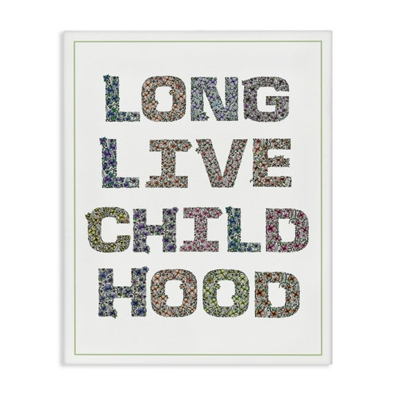 Stupell Industries Long Live Childhood Florals Canvas Wall Art, design by Jennifer Stith, 30 x 24