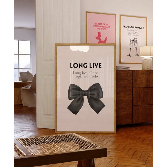 Long Live Coquette Room Decor Poster Quote Wall Art Long Live All The Magic We Made Black Bow Wall Art, Modern Wall Decor, 8x12 UNFRAMED