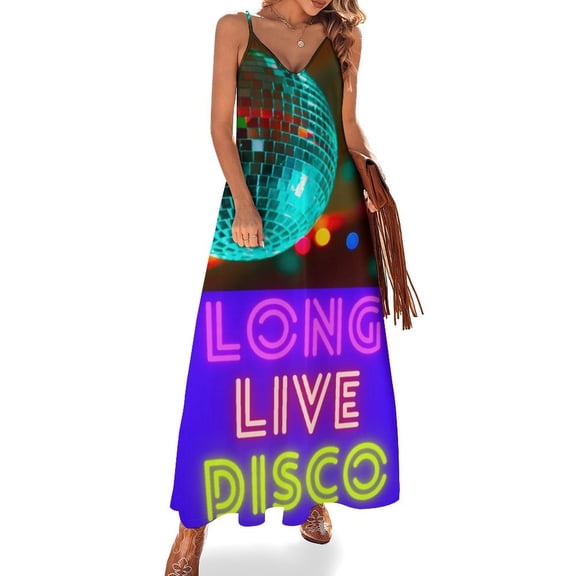 Long Live Disco Sleeveless Dress Women's Evening Dress Womans Clothing